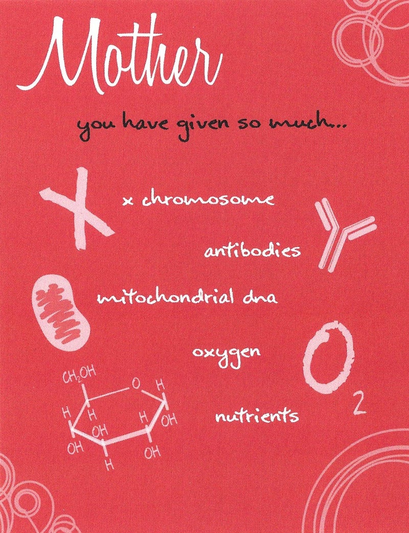 Nerdy Words Funny Mother's Day Science Card (4.25" X 5.5") by Nerdy Words - Image 1